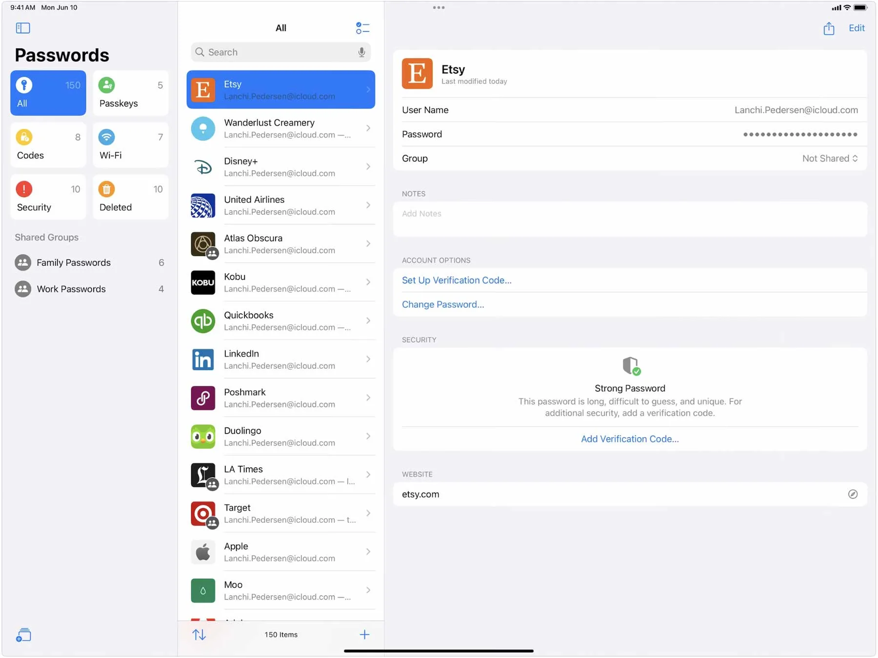Die Passwort-App von Apple